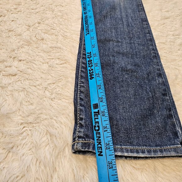 Guess Women's Blue Daredevil Boot Cut Stretch Distressed Embroidery Jeans 26 - Picture 7 of 13